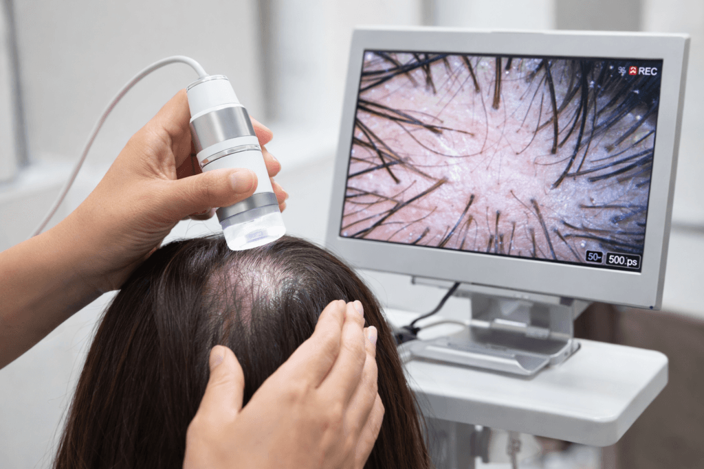 台北頭皮檢測｜掉髮毛囊分析｜細毛與毛囊微小化